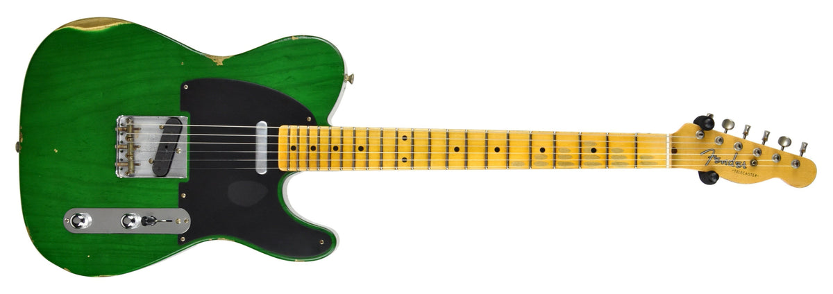 Fender Custom Shop 50s Telecaster Relic w/1 Piece Ash Body in Emerald Green Transparent R105667