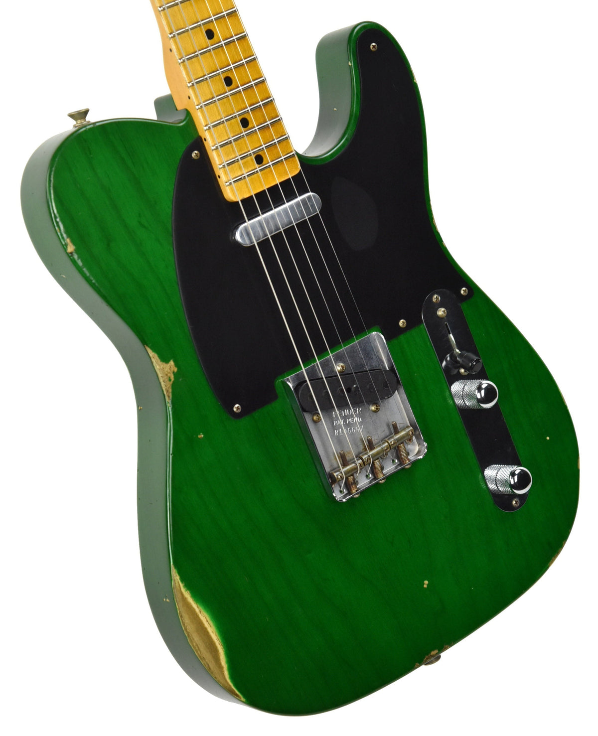 Fender Custom Shop 50s Telecaster Relic w/1 Piece Ash Body in Emerald Green Transparent R105667