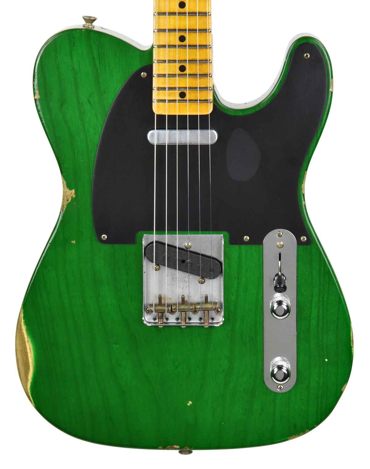 Fender Custom Shop 50s Telecaster Relic w/1 Piece Ash Body in Emerald Green Transparent R105667