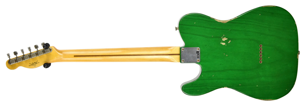 Fender Custom Shop 50s Telecaster Relic w/1 Piece Ash Body in Emerald Green Transparent R105667