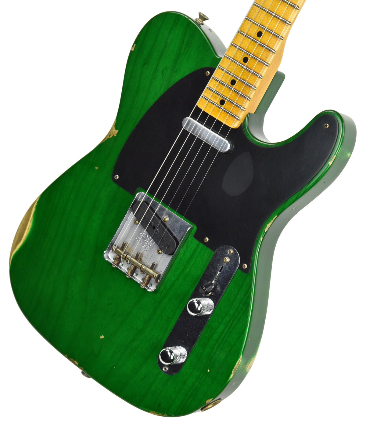 Fender Custom Shop 50s Telecaster Relic w/1 Piece Ash Body in Emerald Green Transparent R105667
