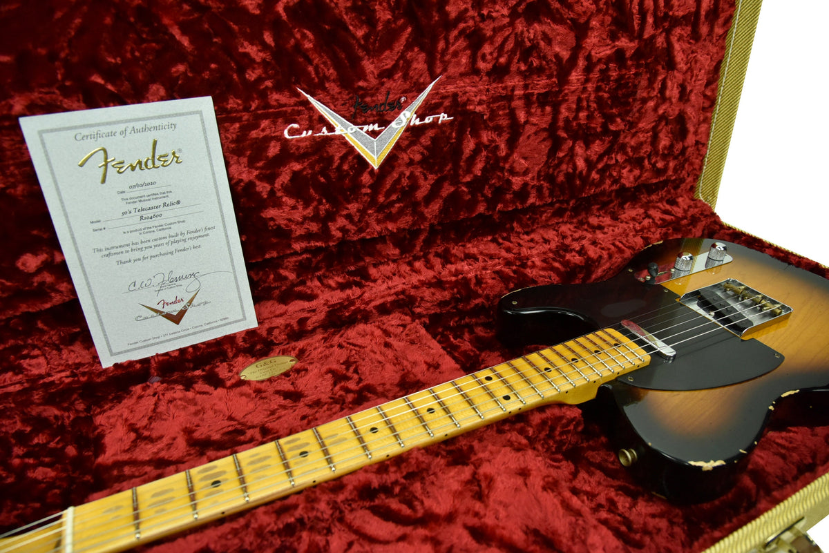 Fender Custom Shop 1950s Telecaster Relic 1 Piece Ash Body Two Tone Sunburst R104600