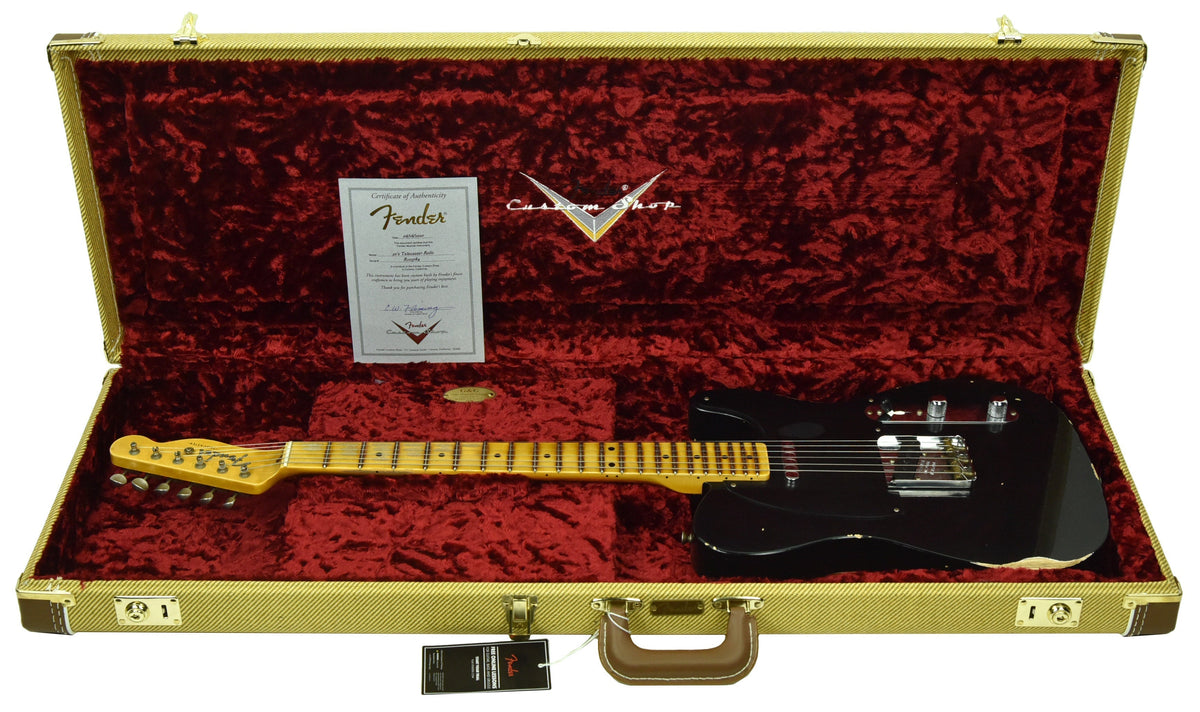 Fender Custom Shop 50s Telecaster Relic 1 Piece Ash in Black R105784