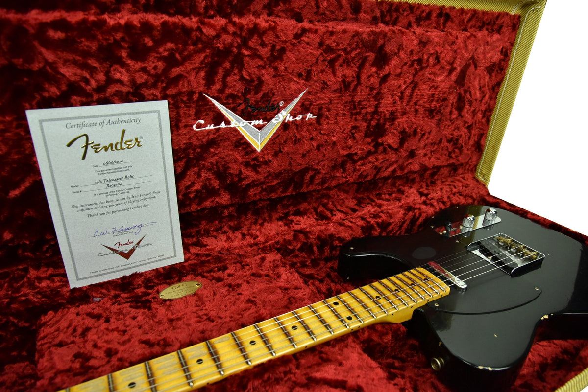 Fender Custom Shop 50s Telecaster Relic 1 Piece Ash in Black R105784