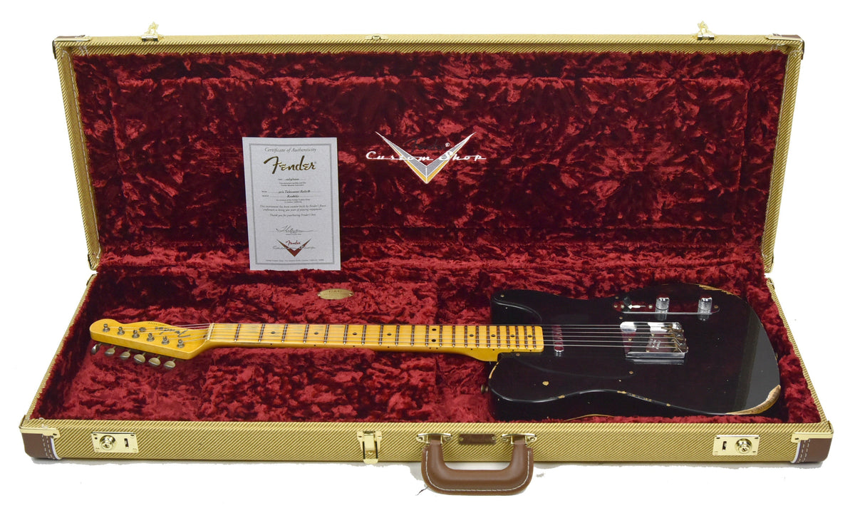 Fender Custom Shop 50s Telecaster Relic 1 Piece Ash in Black R108667