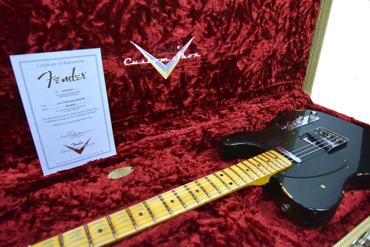 Fender Custom Shop 50s Telecaster Relic 1 Piece Ash in Black R108667