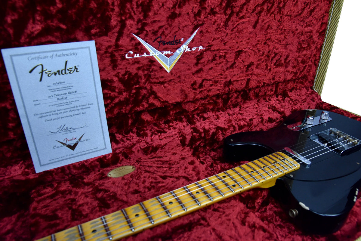 Fender Custom Shop 50s Telecaster Relic 1 Piece Ash in Black R108736