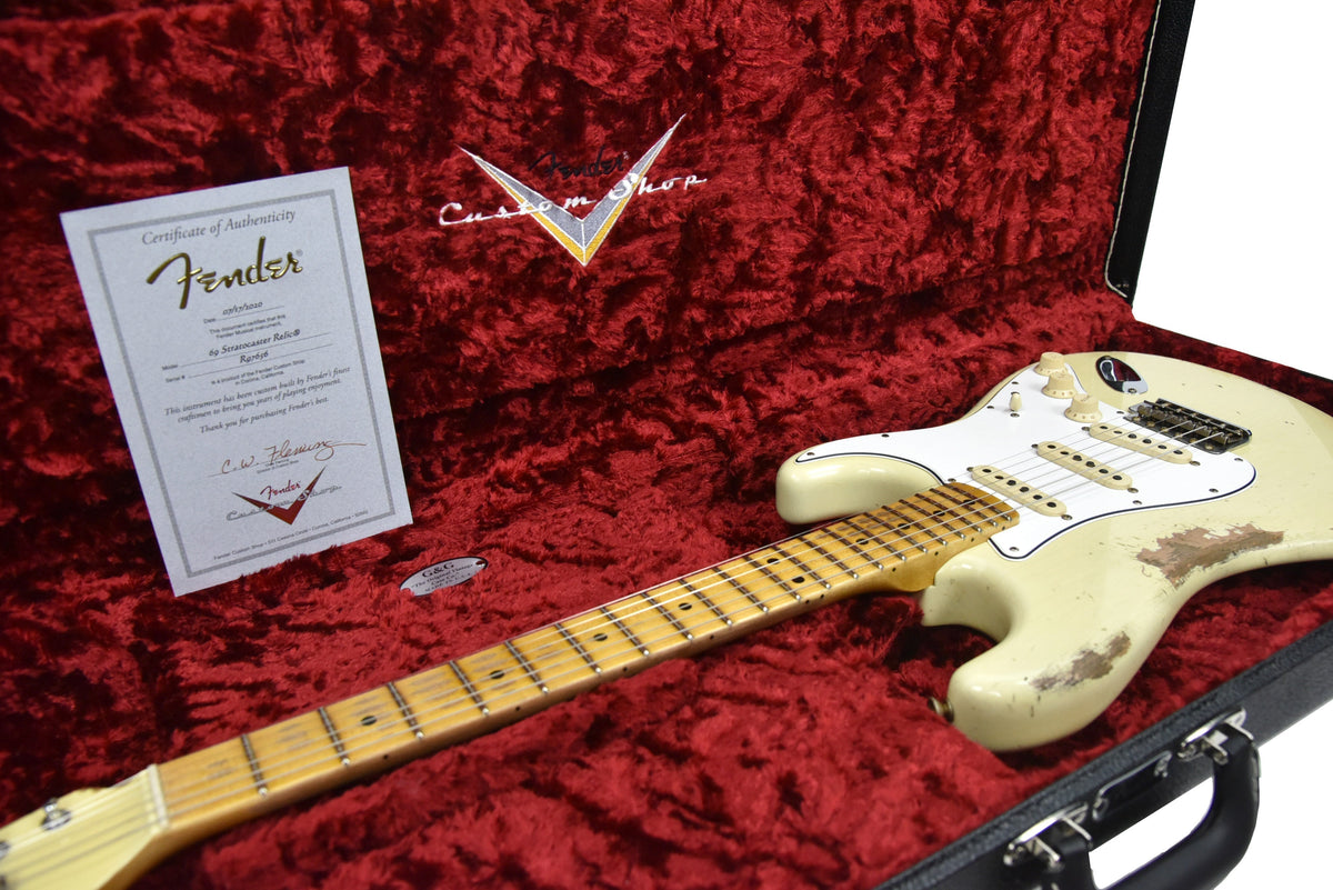 Fender Custom Shop '69 Stratocaster Heavy Relic Aged Vintage White R97656