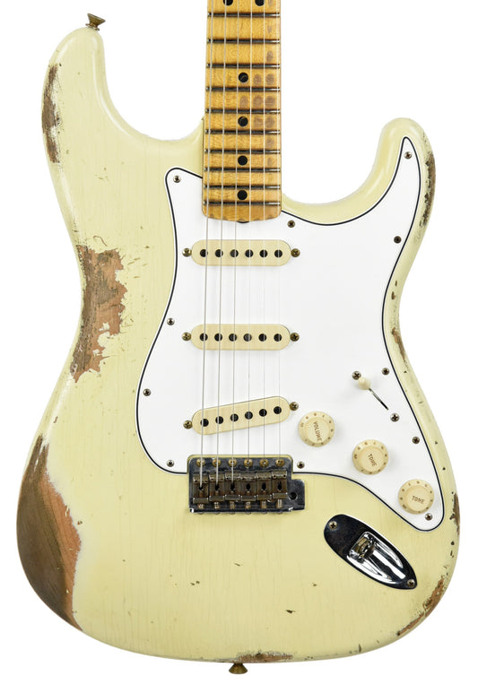 Fender Custom Shop '69 Stratocaster Heavy Relic Aged Vintage White R97656