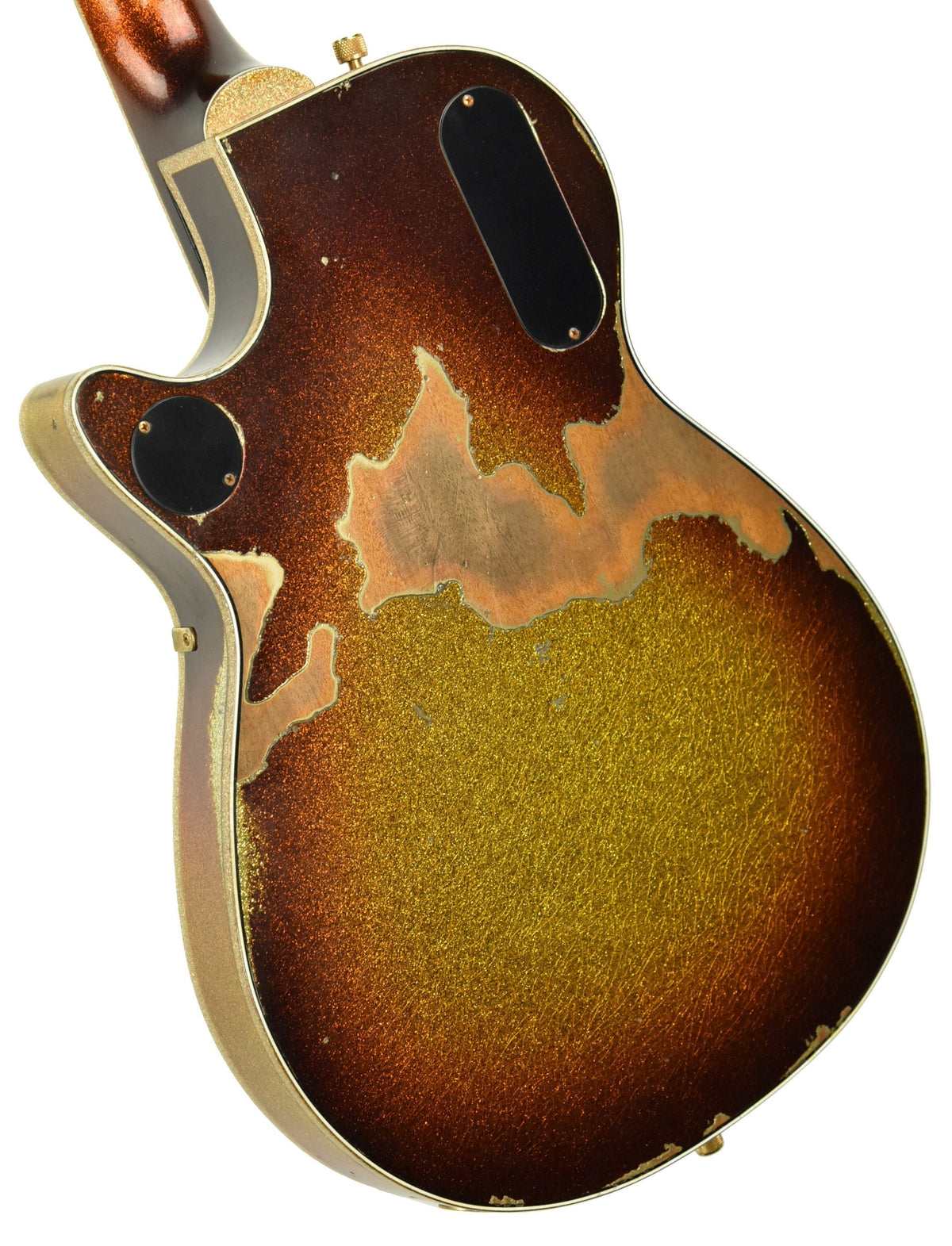 Gretsch Custom Shop G6128 Duo Jet Roadrunner Gold Sparkle Sunburst over Serape Graphic UC20102045