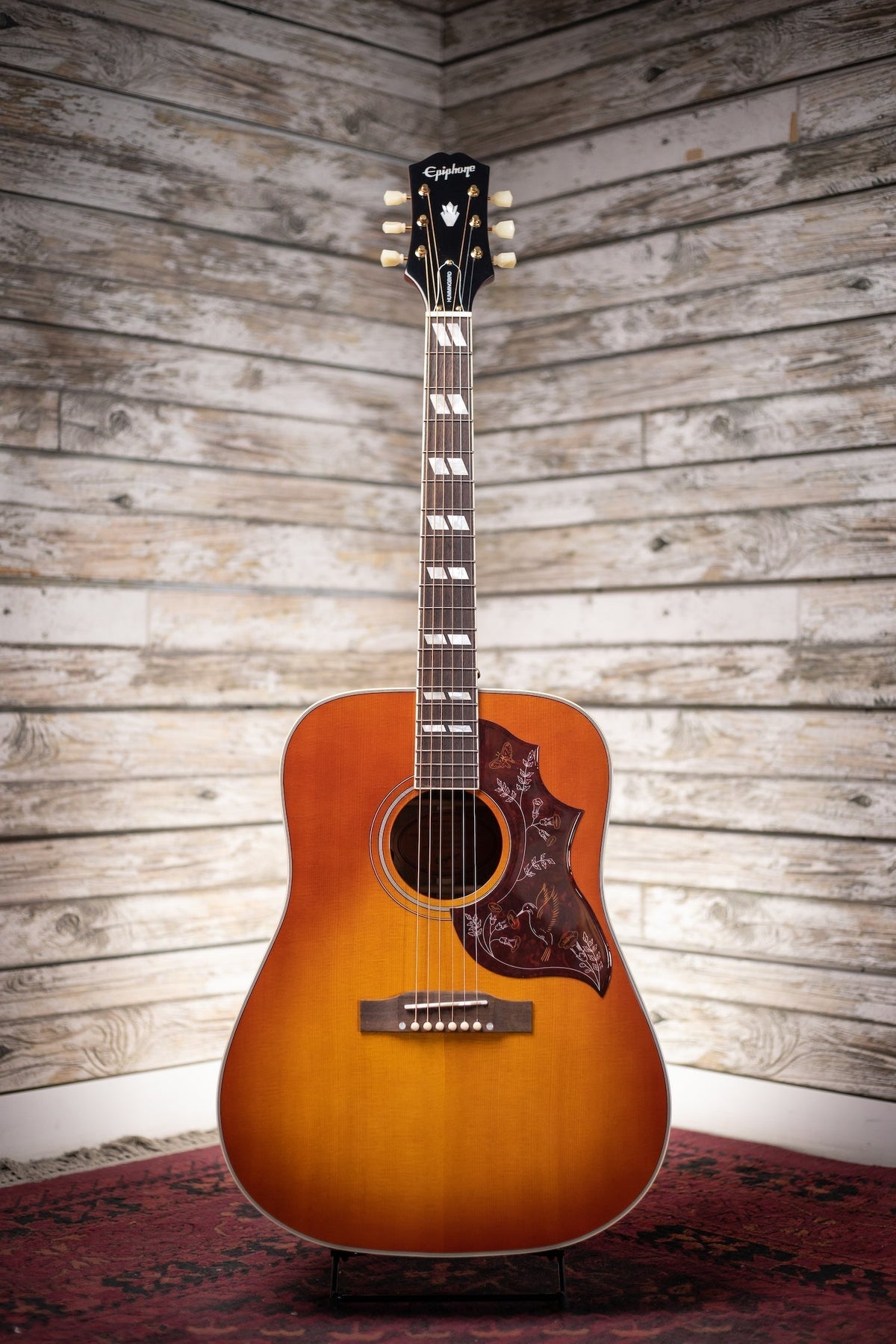 Epiphone Hummingbird Acoustic-Electric with Fishman Sonitone - Aged Cherry Sunburst Gloss