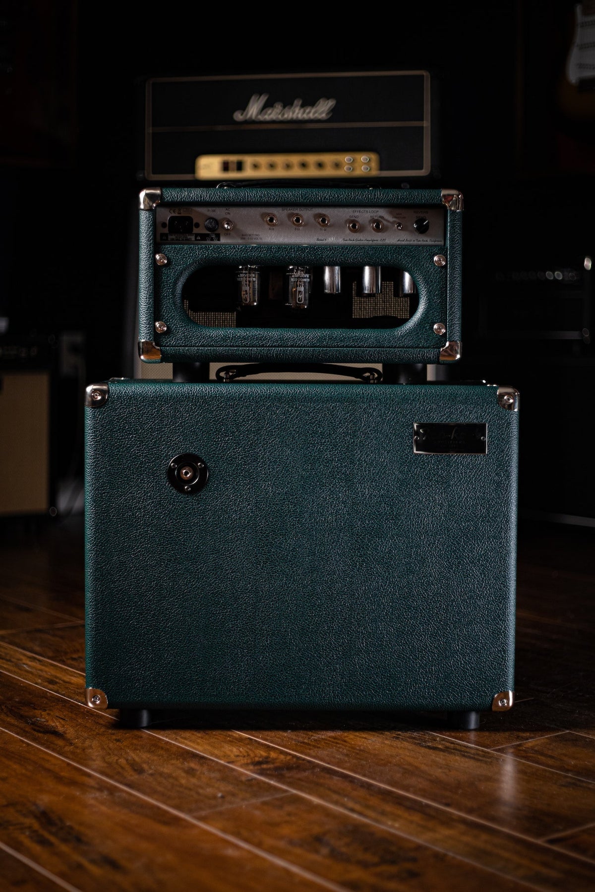 Pre-Order: Two-Rock Studio Signature British Racing Green 35 Watt Tube Head and 12-65B 1x12 Extension Cabinet- Silver Chassis, British Racing Green, Cane Grill, Silver Knobs
