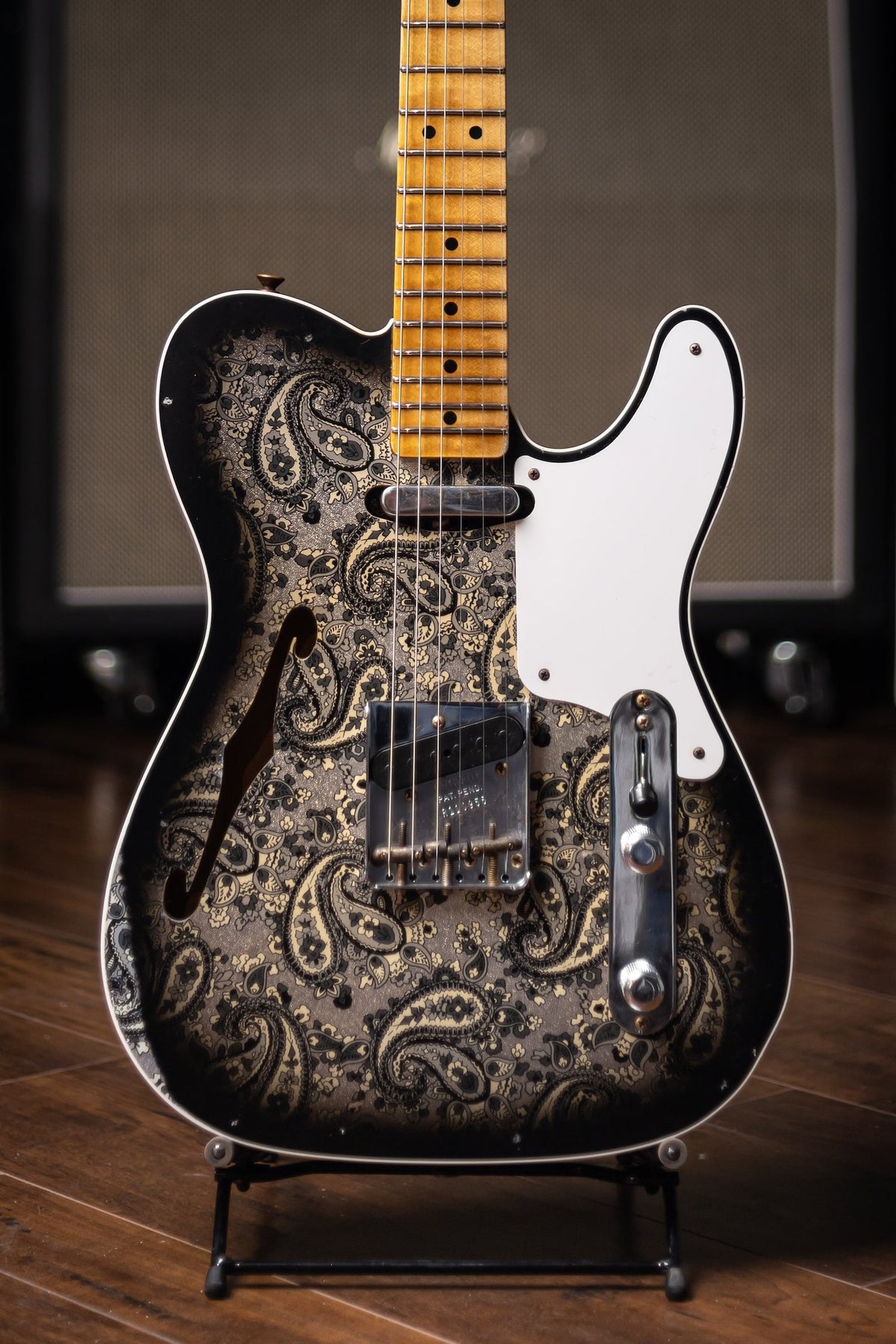 Fender Custom Shop LTD Double Esquire Thinline Custom Relic Aged Electric Guitar - Black Paisley