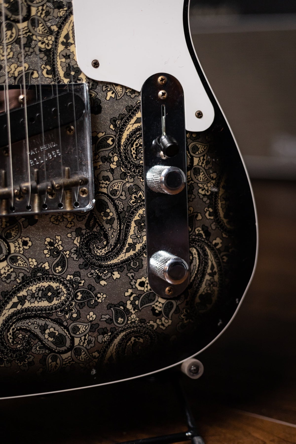 Fender Custom Shop LTD Double Esquire Thinline Custom Relic Aged Electric Guitar - Black Paisley