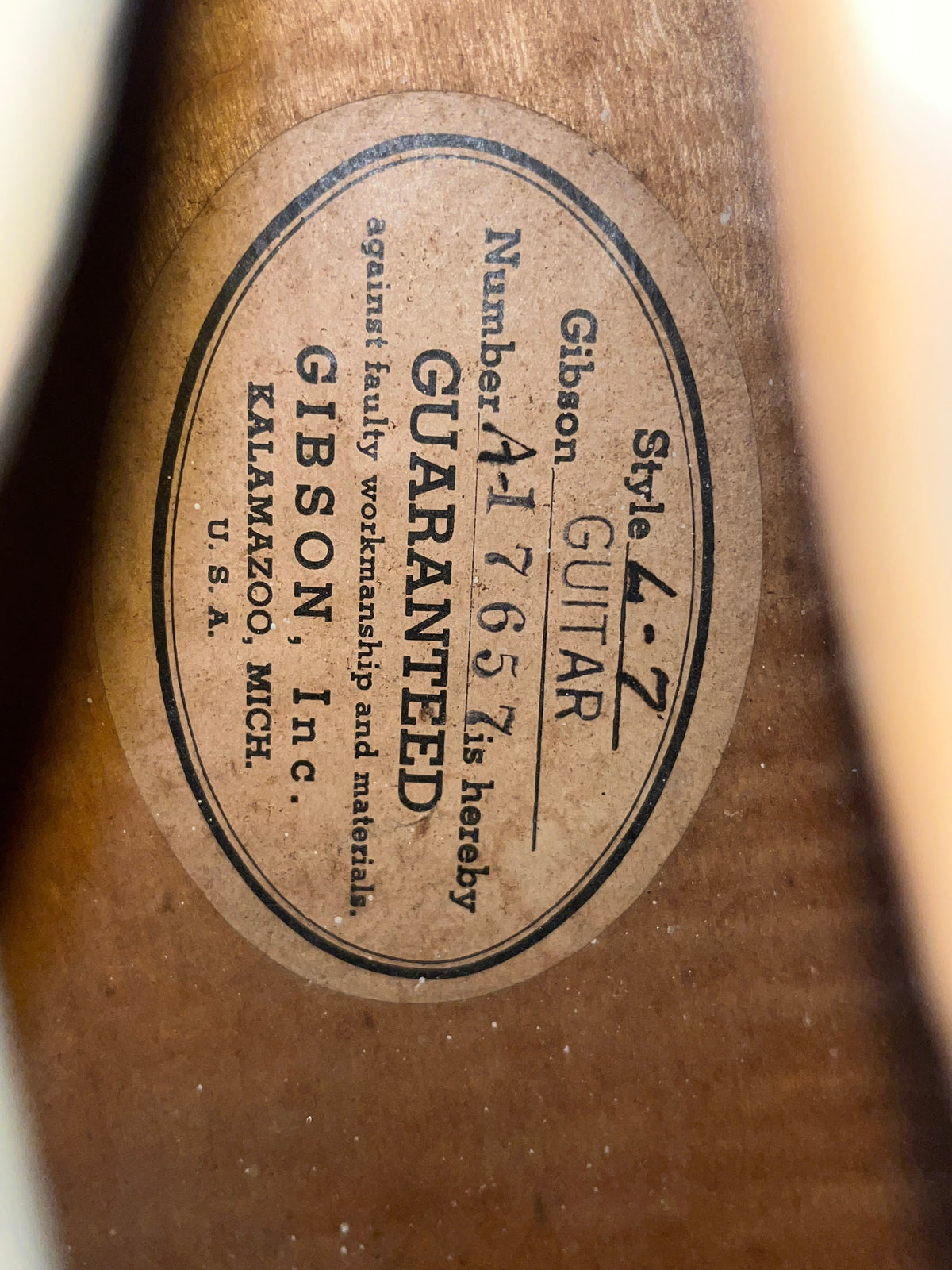 1954 Gibson L-7 Acoustic Guitar - Natural