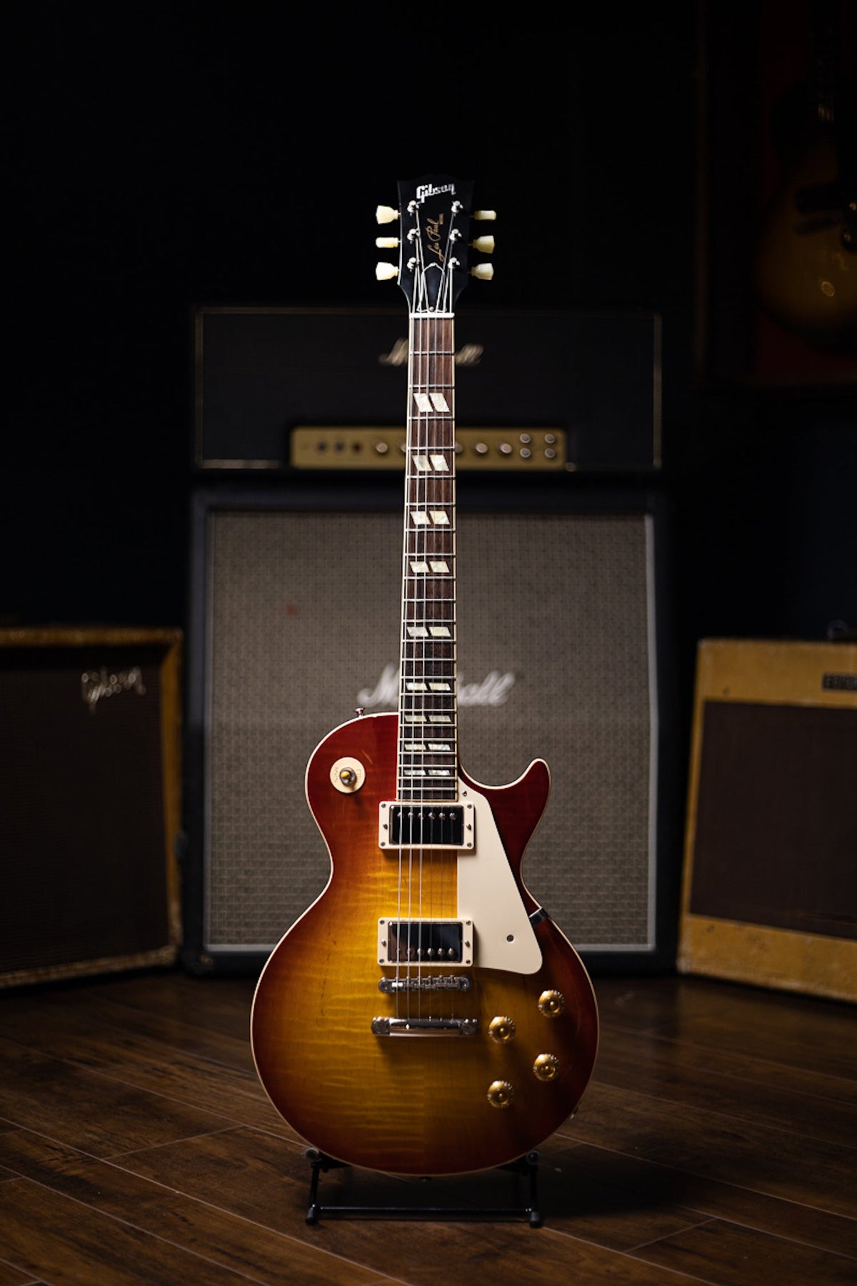 2014 Gibson Custom Shop Les Paul Long Scale 25.5” Electric Guitar - Washed Cherry Sunburst