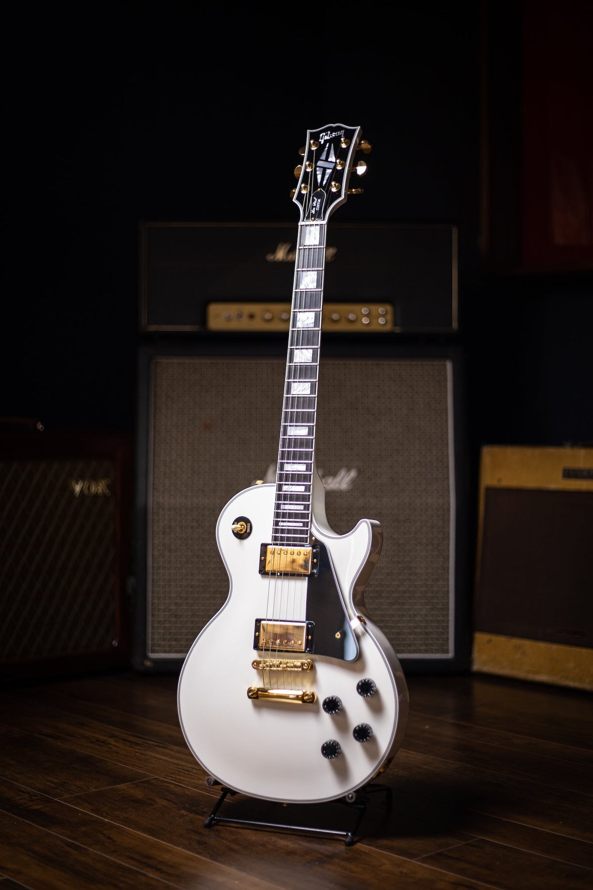 Gibson Custom Shop Les Paul Custom Ebony Fingerboard Gloss Electric Guitar - Alpine White
