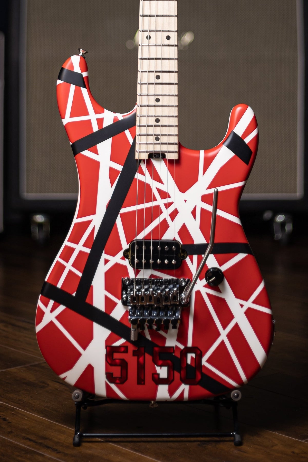 EVH Striped Series 5150 Electric Guitar - Red, Black and White
