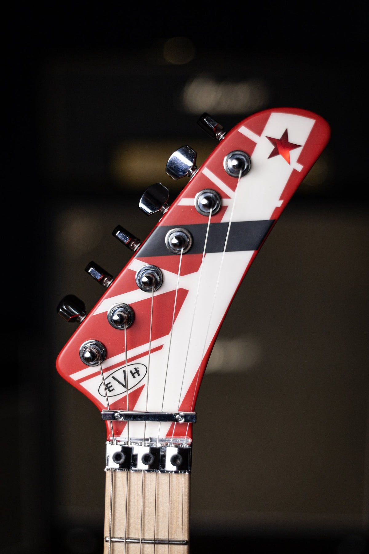 EVH Striped Series 5150 Electric Guitar - Red, Black and White