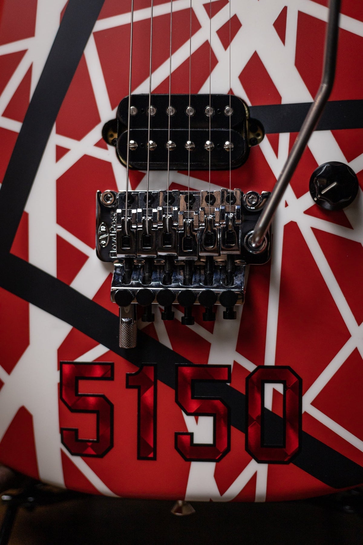 EVH Striped Series 5150 Electric Guitar - Red, Black and White