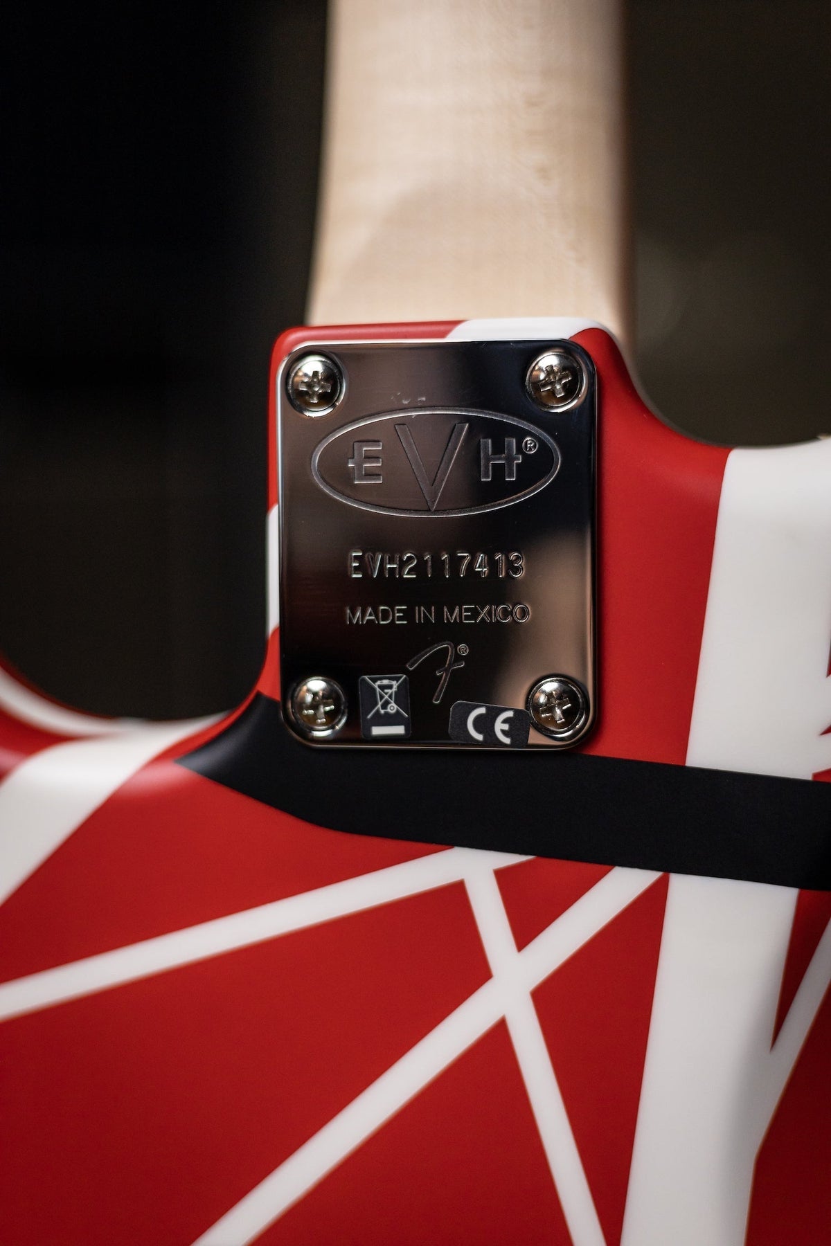 EVH Striped Series 5150 Electric Guitar - Red, Black and White