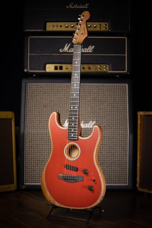 Fender American Acoustasonic Stratocaster Electric Guitar - Dakota Red