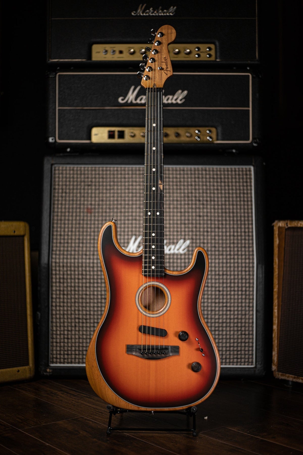Fender American Acoustasonic Stratocaster Electric Guitar - 3 Color Sunburst