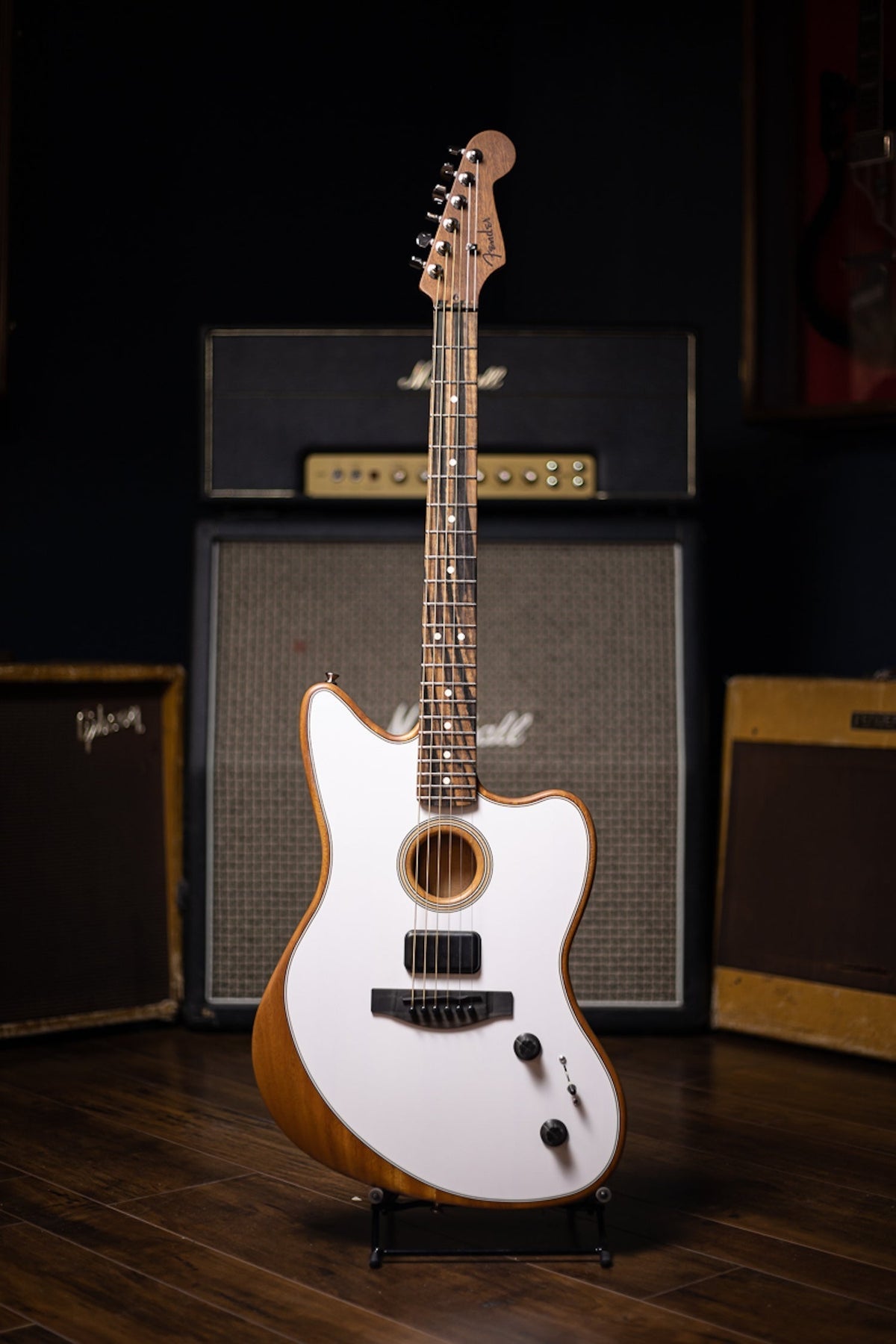 Fender American Acoustasonic Jazzmaster Electric Guitar - Arctic White