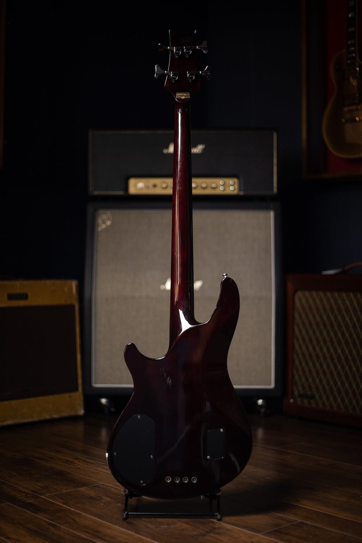 2000s Schecter Guitar Research Hellraiser Extreme-4 Electric Bass - Crimson Red Burst