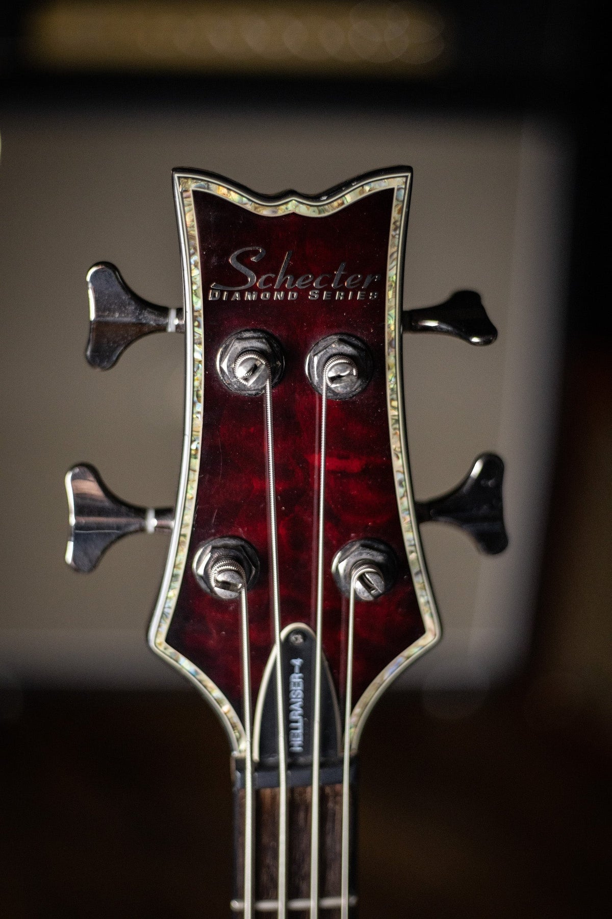 2000s Schecter Guitar Research Hellraiser Extreme-4 Electric Bass - Crimson Red Burst