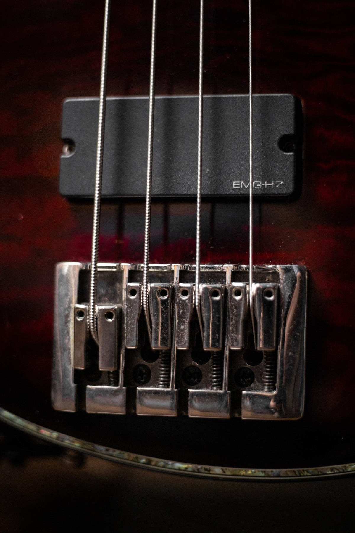 2000s Schecter Guitar Research Hellraiser Extreme-4 Electric Bass - Crimson Red Burst