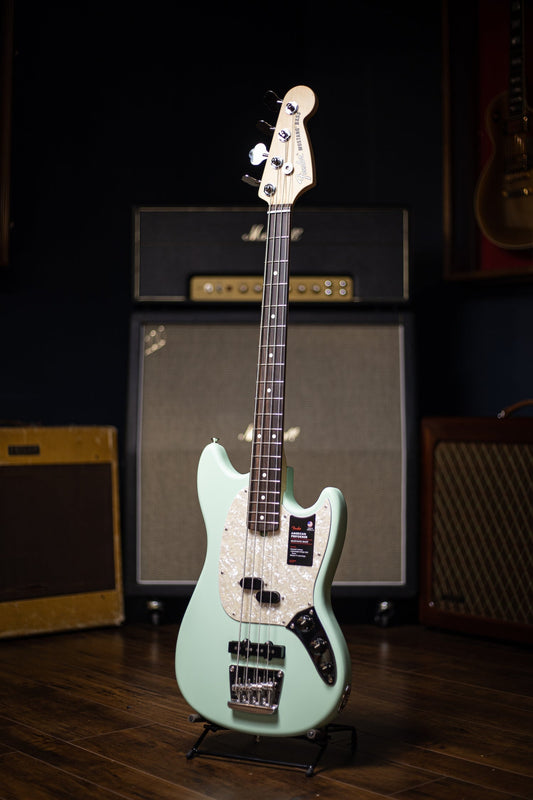 2020 Fender American Performer Mustang Bass - Satin Seafoam Green