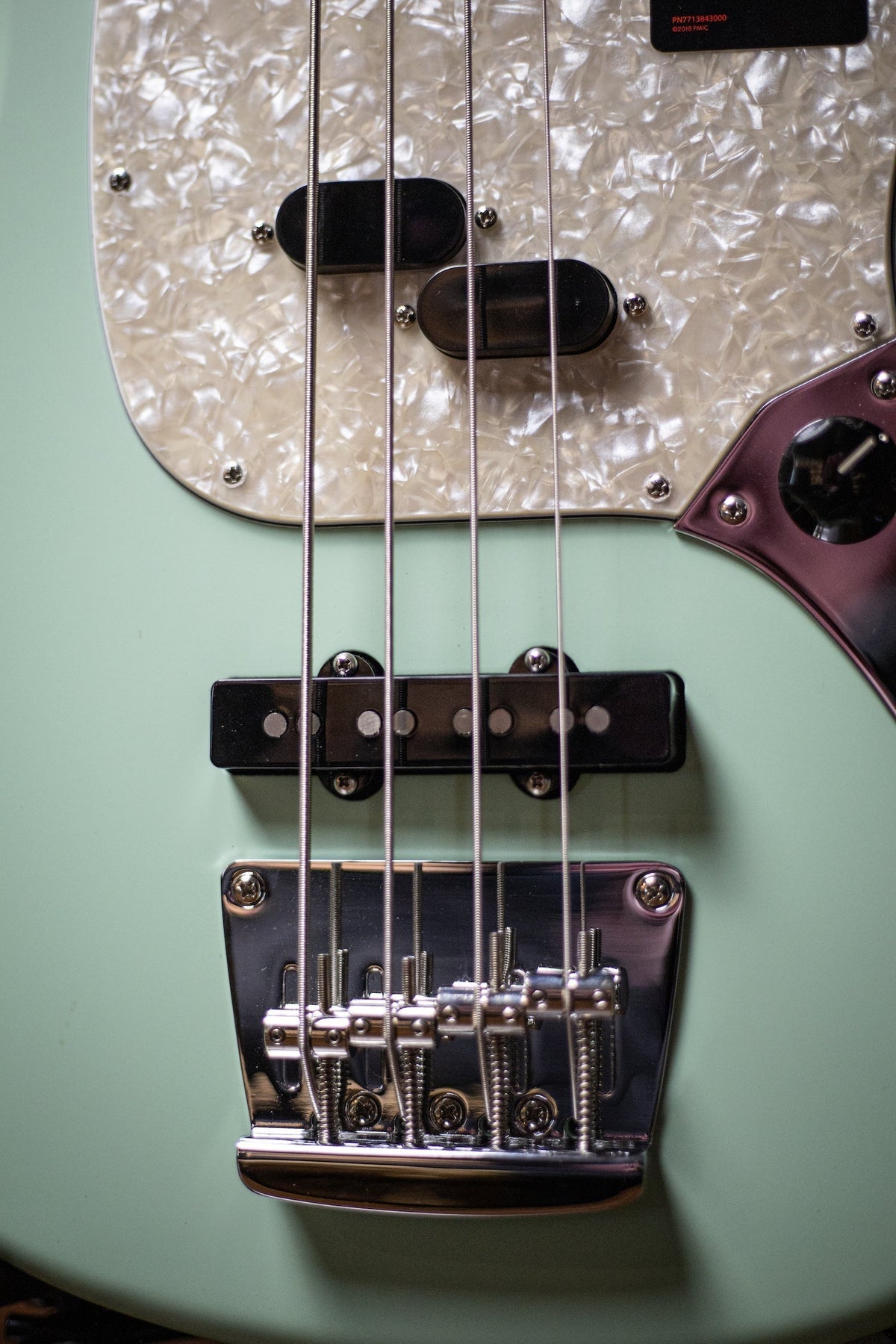 2020 Fender American Performer Mustang Bass - Satin Seafoam Green