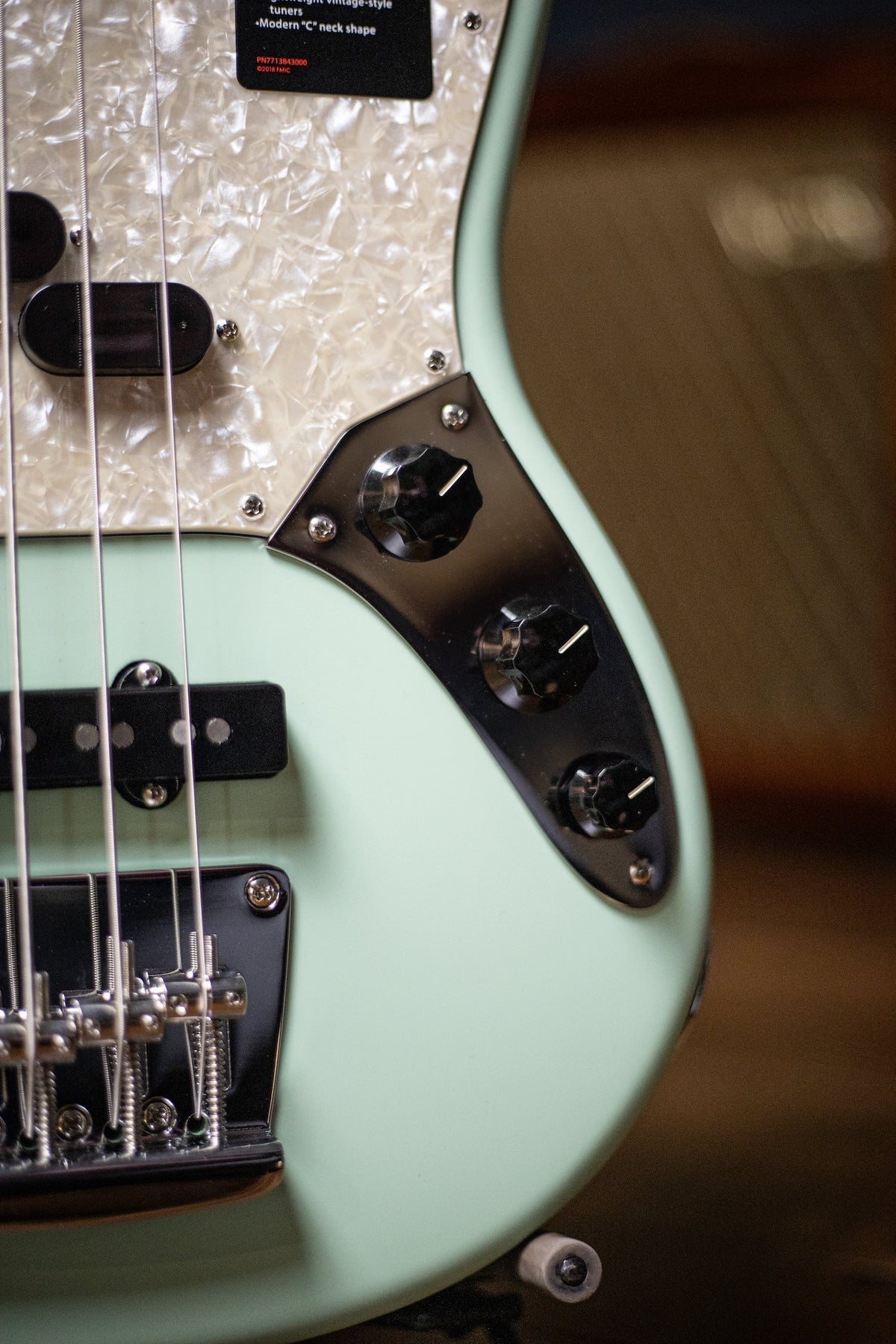2020 Fender American Performer Mustang Bass - Satin Seafoam Green