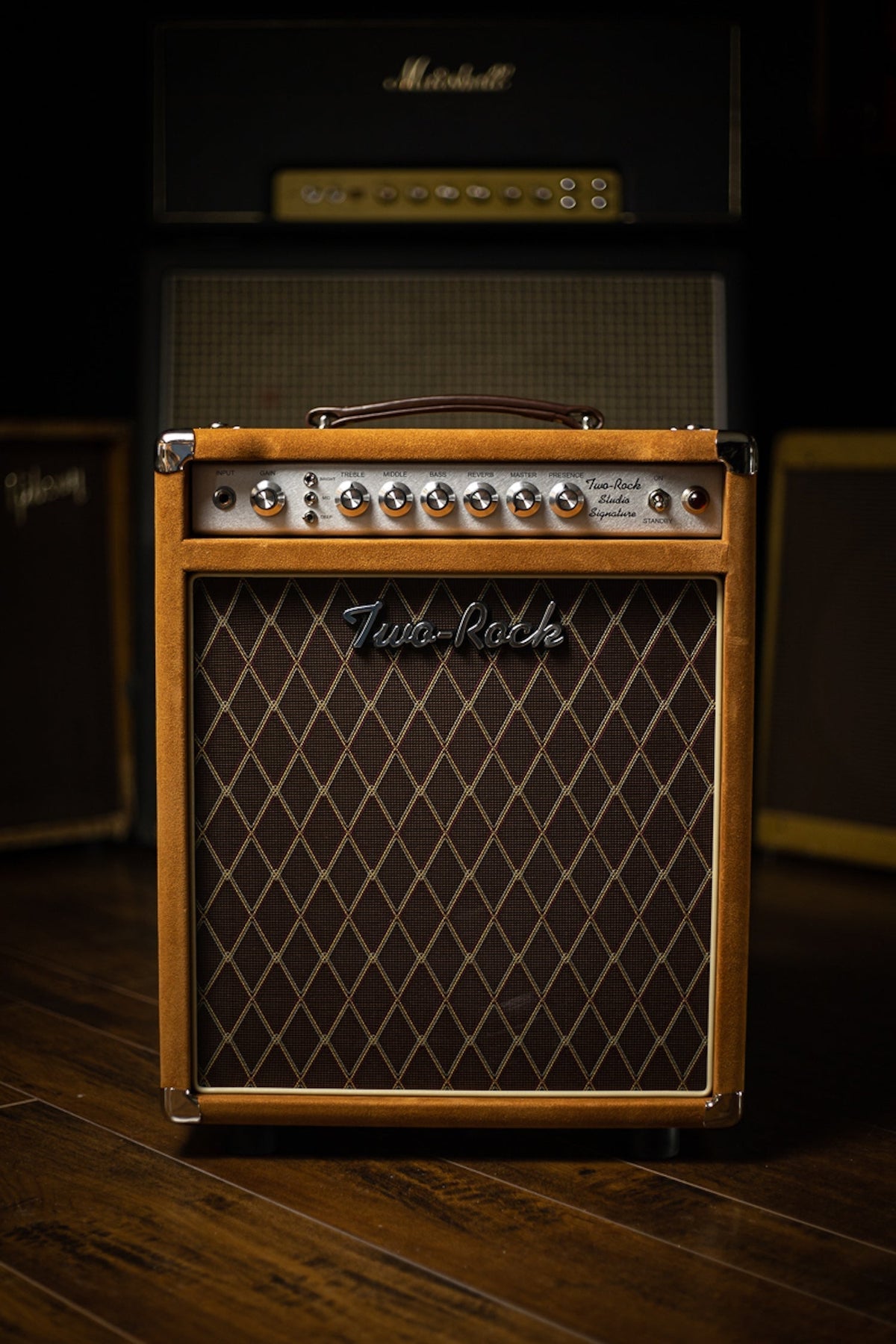 Pre-Order: Two-Rock Studio Signature 35 Watt Combo Amp - Silver Chassis, Golden Brown Suede, Brown Diamond Grill