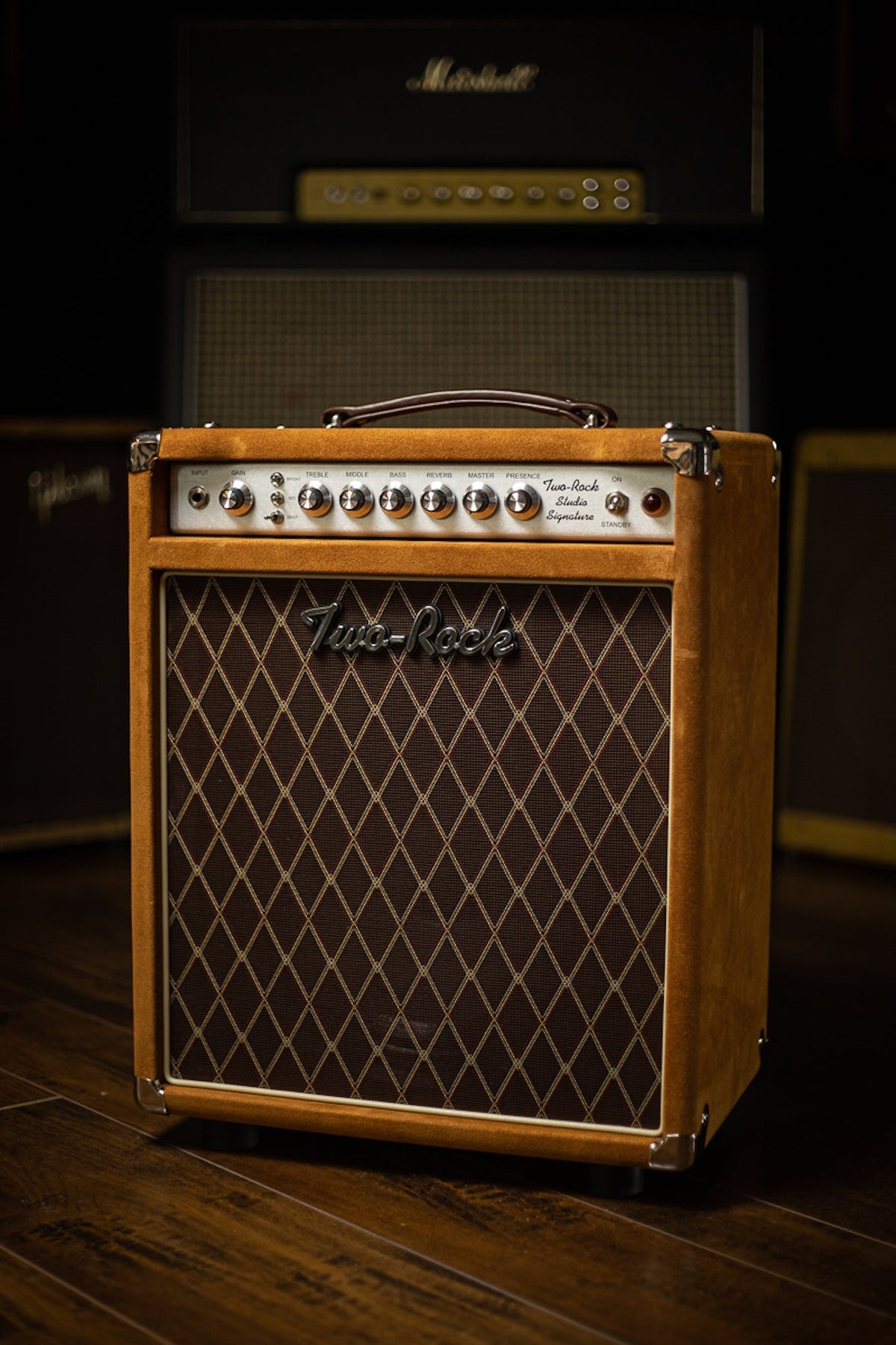 Pre-Order: Two-Rock Studio Signature 35 Watt Combo Amp - Silver Chassis, Golden Brown Suede, Brown Diamond Grill