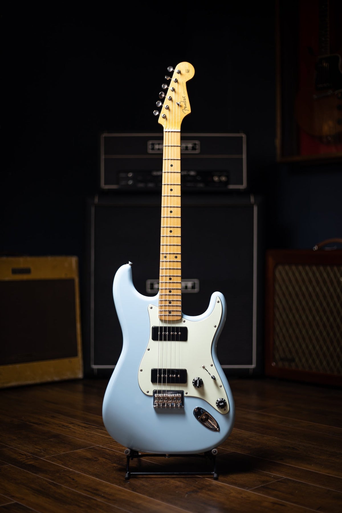 Fender Noventa Stratocaster Electric Guitar - Daphne Blue