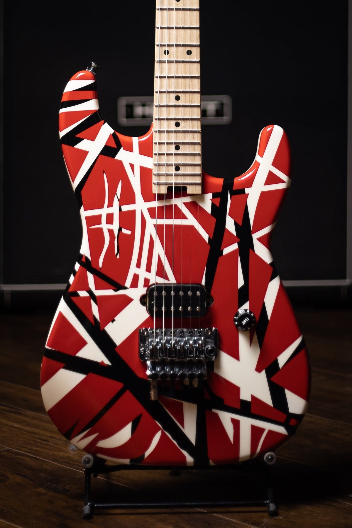 2017 EVH Stripped Series Electric Guitar - Red with Black Stripes