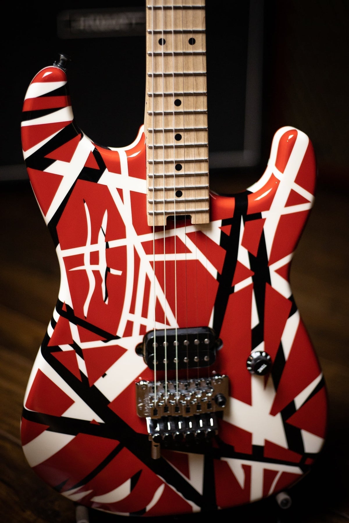 EVH Stripped Series Electric Guitar - Red with Black Stripes