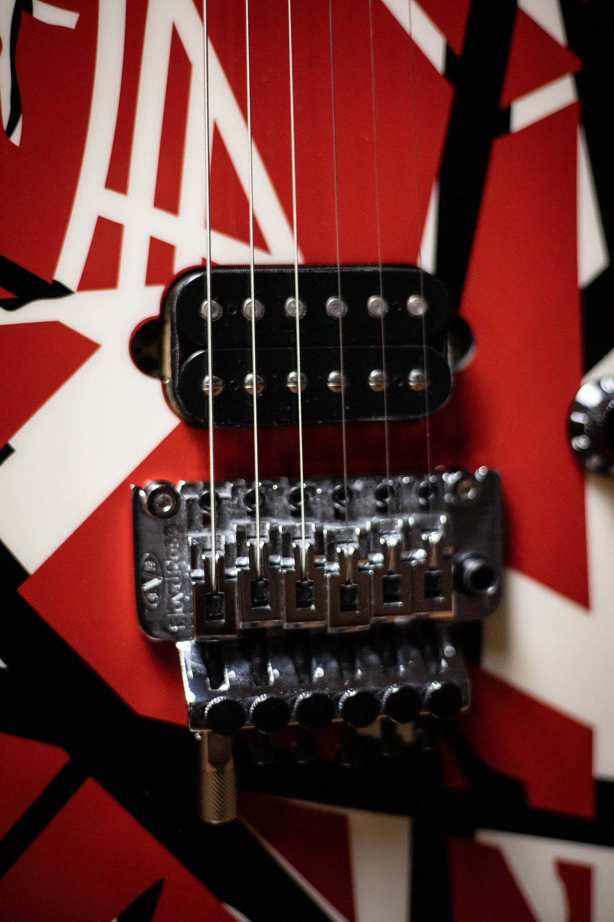 2017 EVH Stripped Series Electric Guitar - Red with Black Stripes