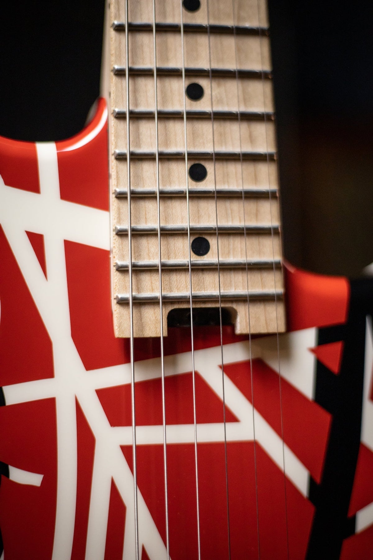2017 EVH Stripped Series Electric Guitar - Red with Black Stripes