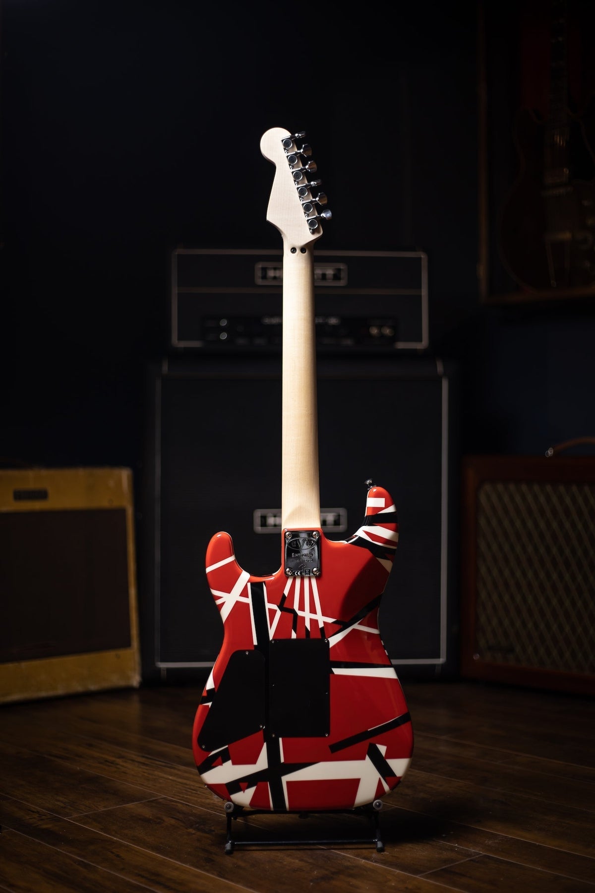 2017 EVH Stripped Series Electric Guitar - Red with Black Stripes
