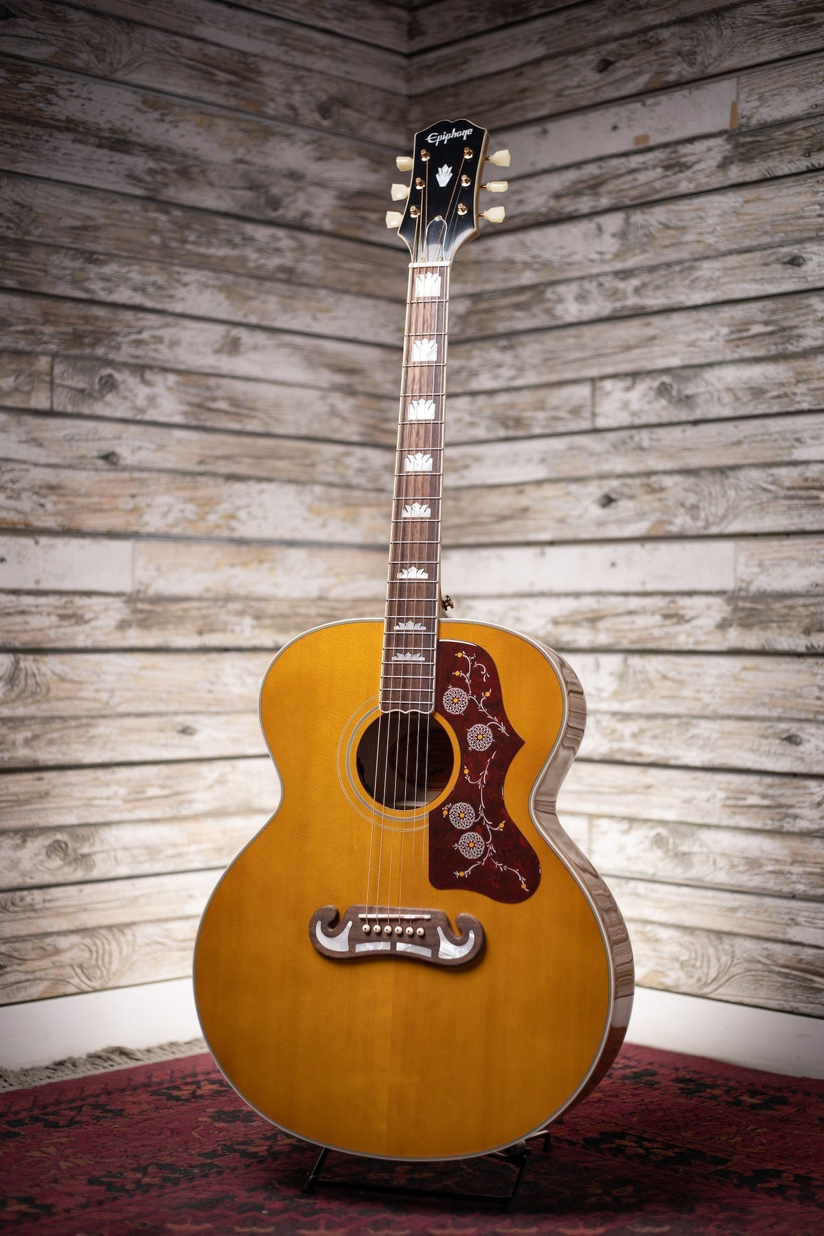 Epiphone J-200 Acoustic-Electric with Fishman Sonitone - Aged Natural Antique Gloss