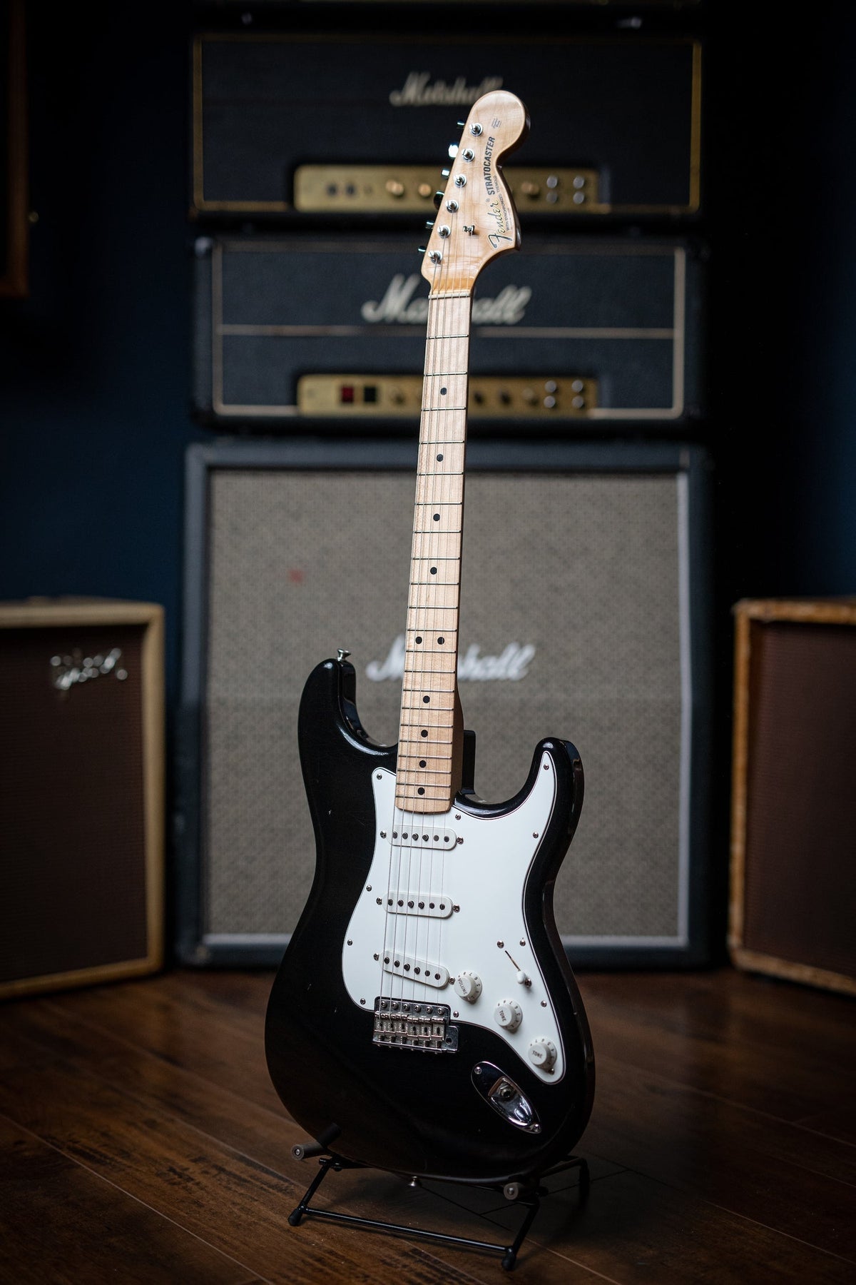 Used Fender Custom Shop 1969 Stratocaster Maple Cap Electric Guitar - Black