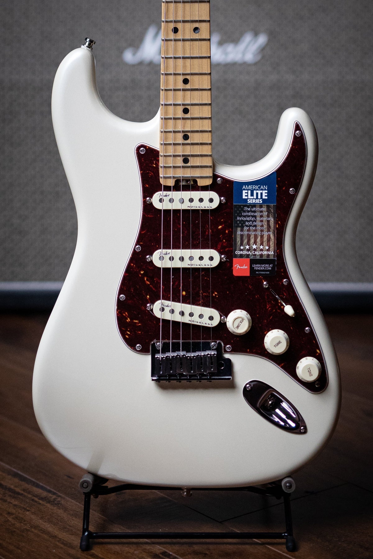 Fender American Elite Stratocaster Electric Guitar - Olympic Pearl