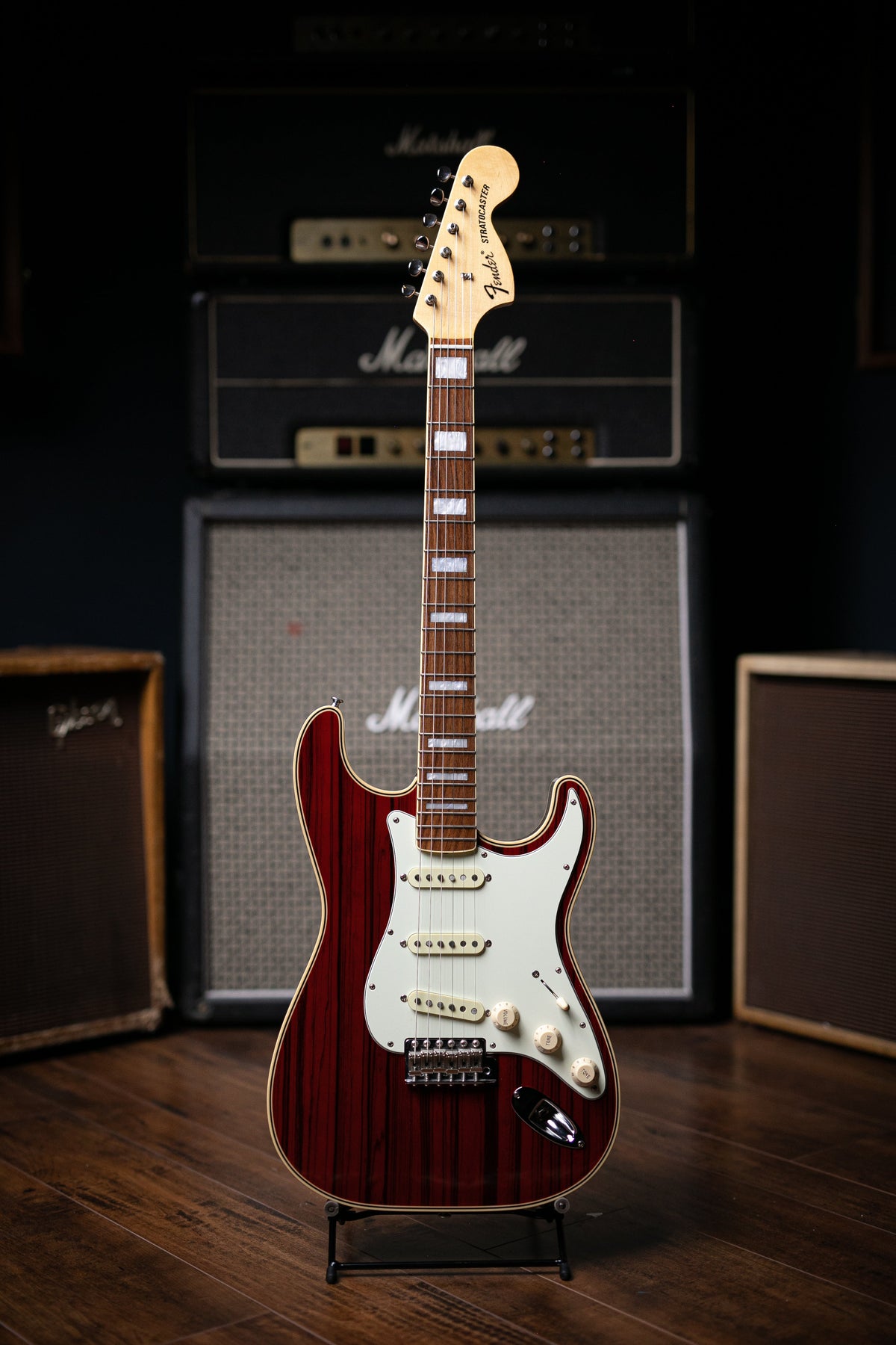 2004 Fender ’68 RI MIJ Zebrawood Stratocaster Electric Guitar - Translucent Red