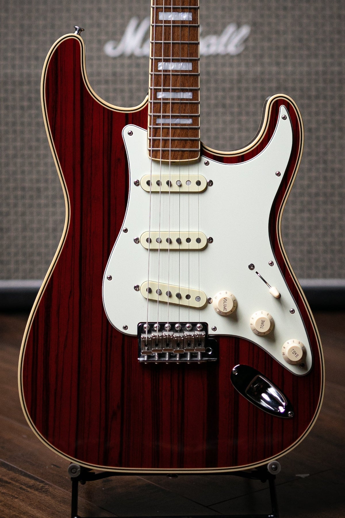 2004 Fender ’68 RI MIJ Zebrawood Stratocaster Electric Guitar - Translucent Red