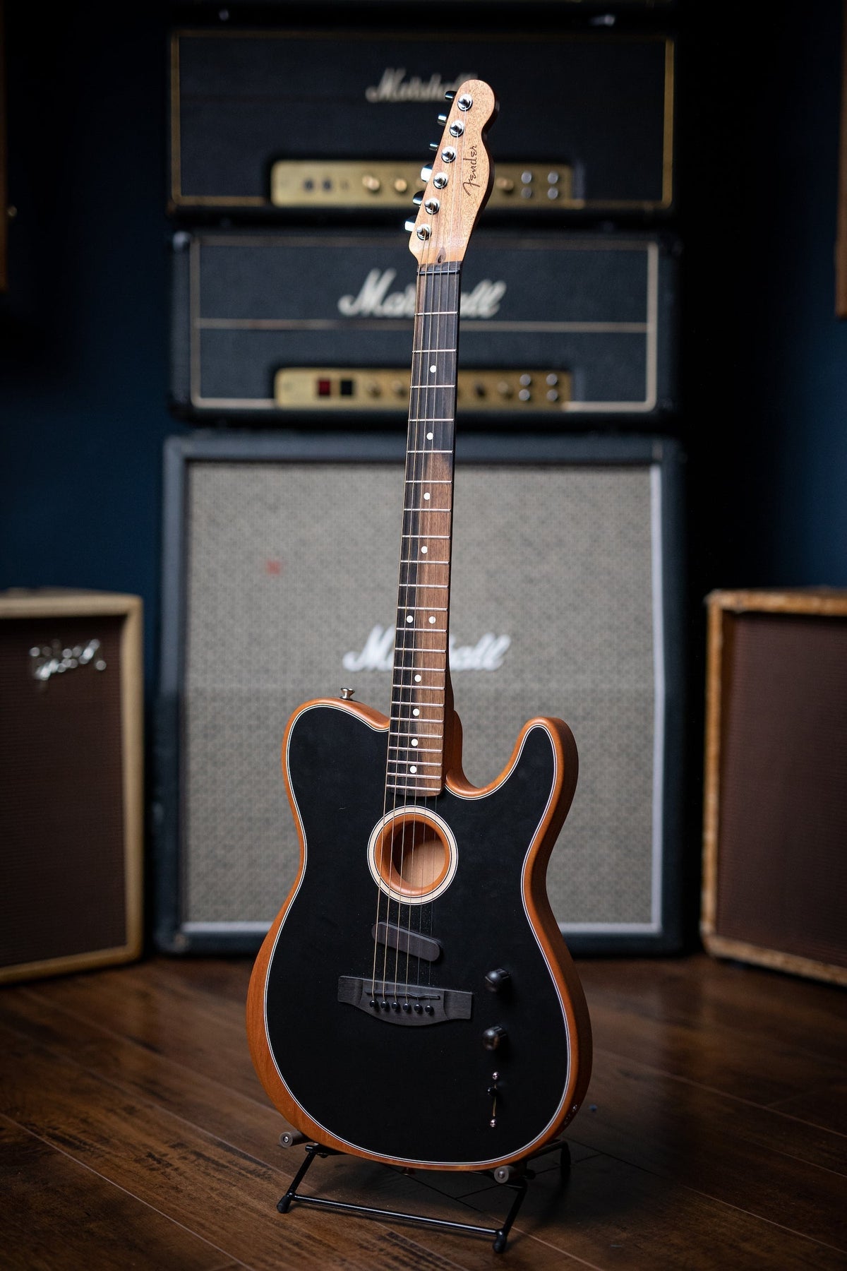 Fender American Acoustasonic Telecaster Electric Guitar - Black