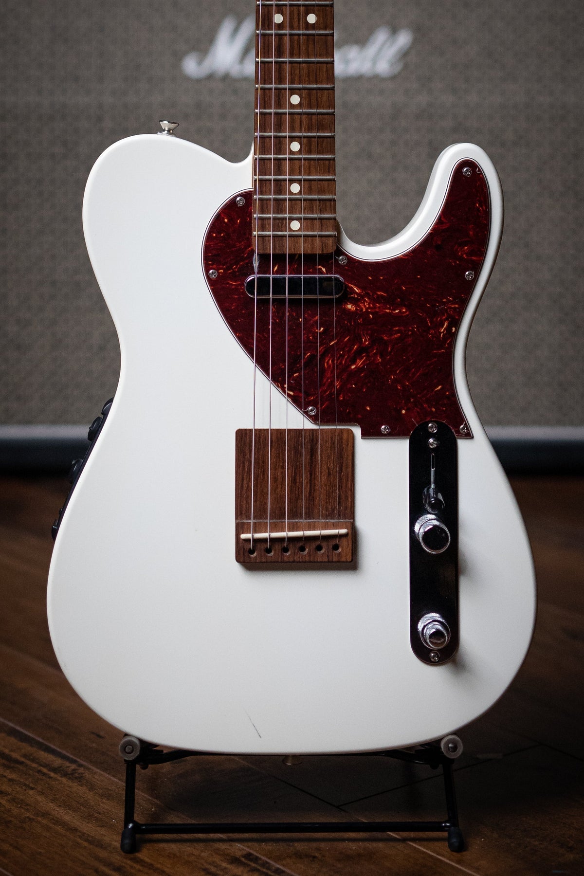 2012 Fender Acoustasonic Telecaster Electric-Acoustic Guitar - Olympic White