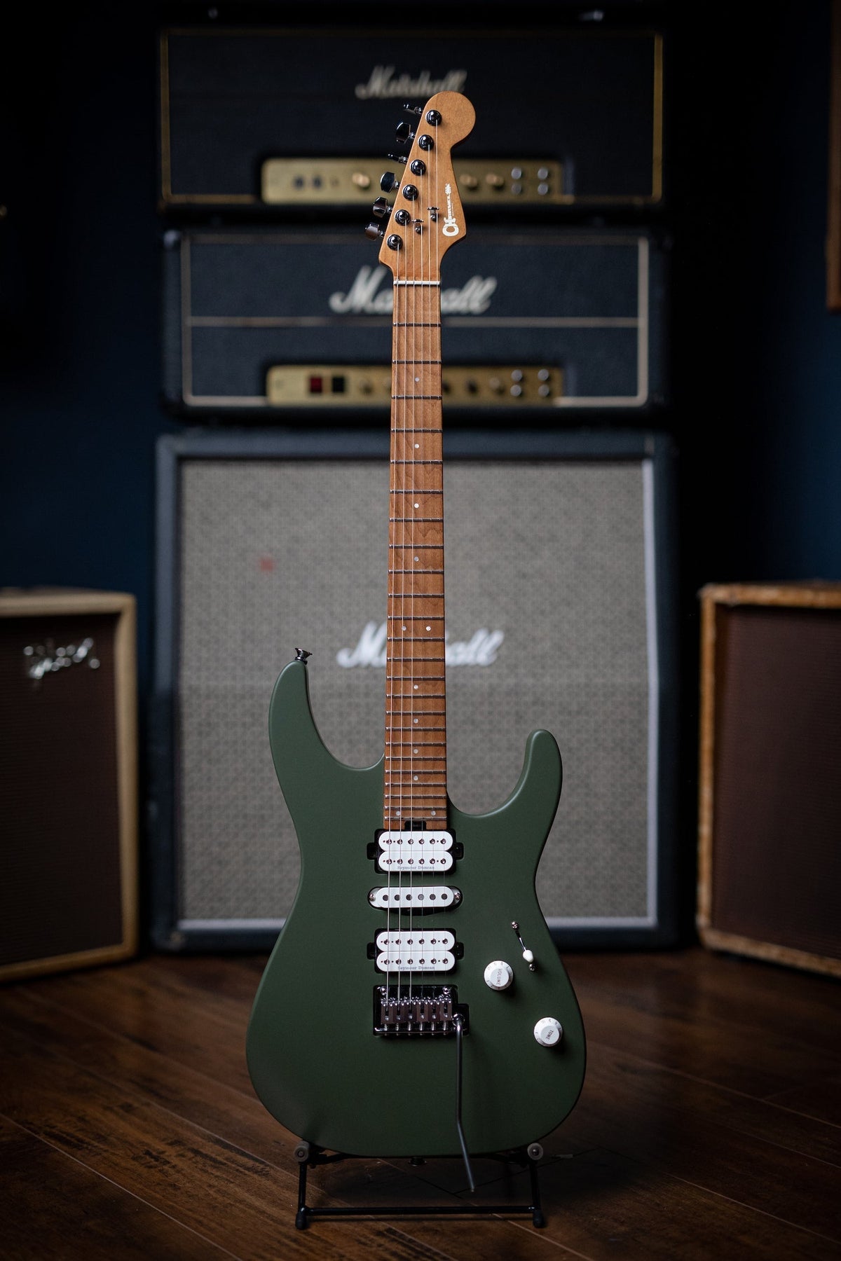 Charvel Pro-Mod DK24 HSH Electric Guitar - Matte Army Drab